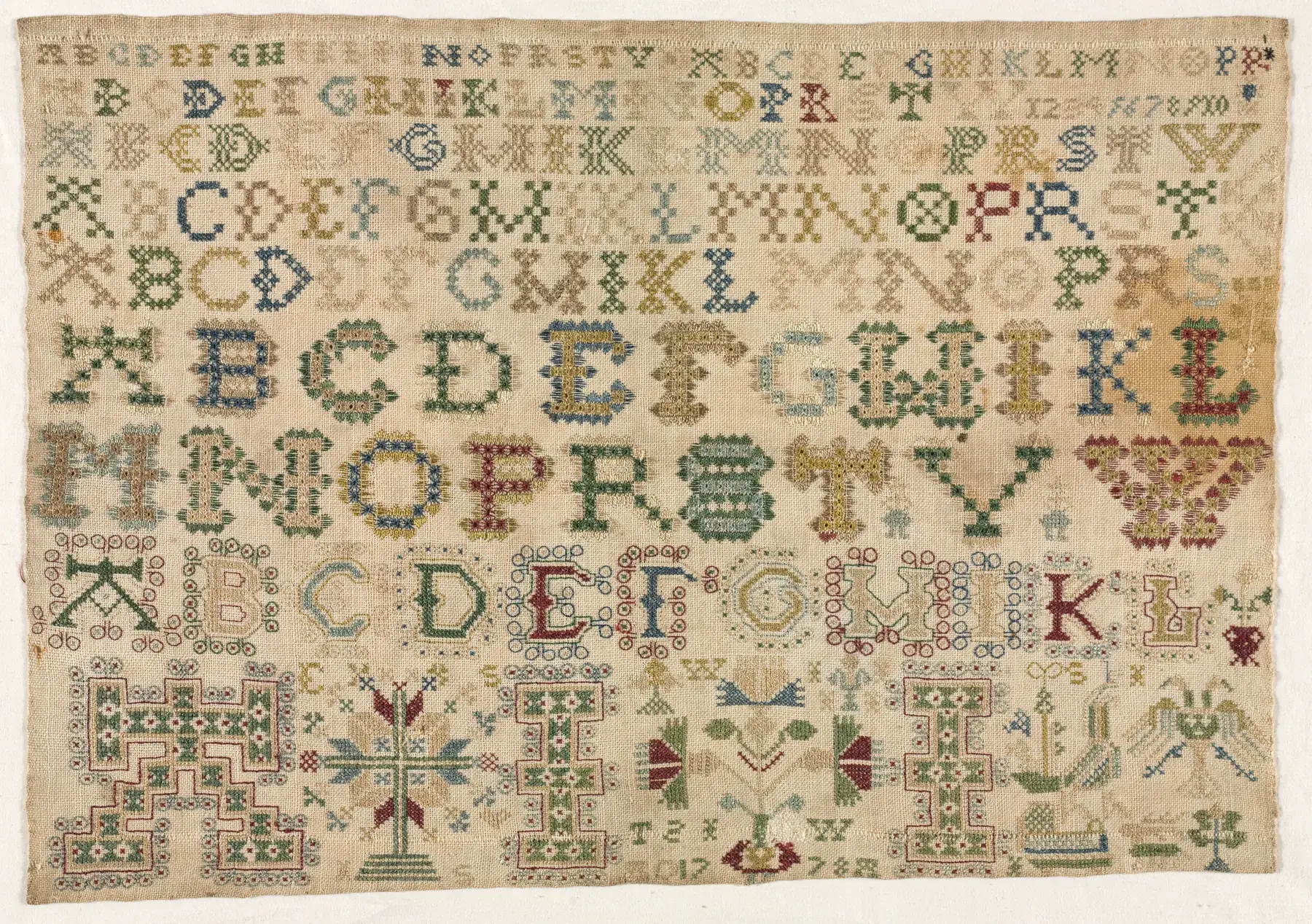 Alphabet sampler, Friesland, the Netherlands, 1778