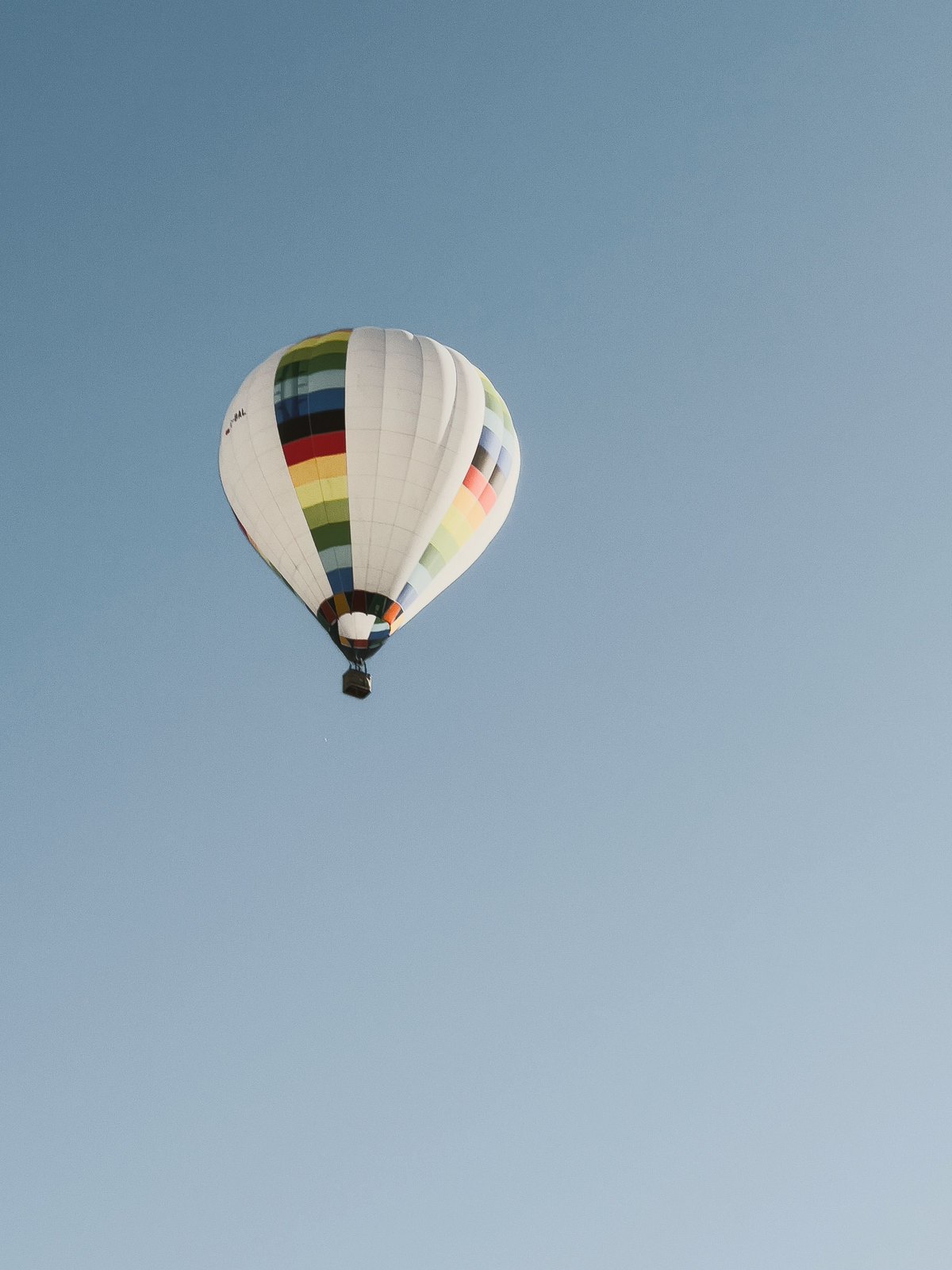 Striped hot air balloon (example photo)